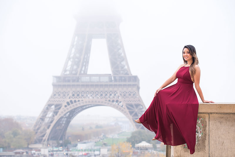 Alanna photographed by The Parisian Photographers for surprise proposal in Paris Engagement