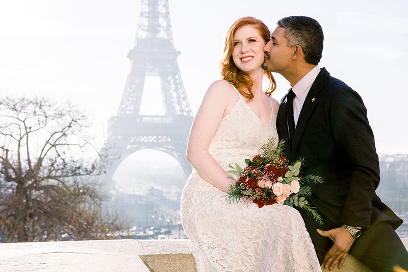 Paris elopement Paris Eiffel Tower Bridal hair Bridal Makeup Paris
