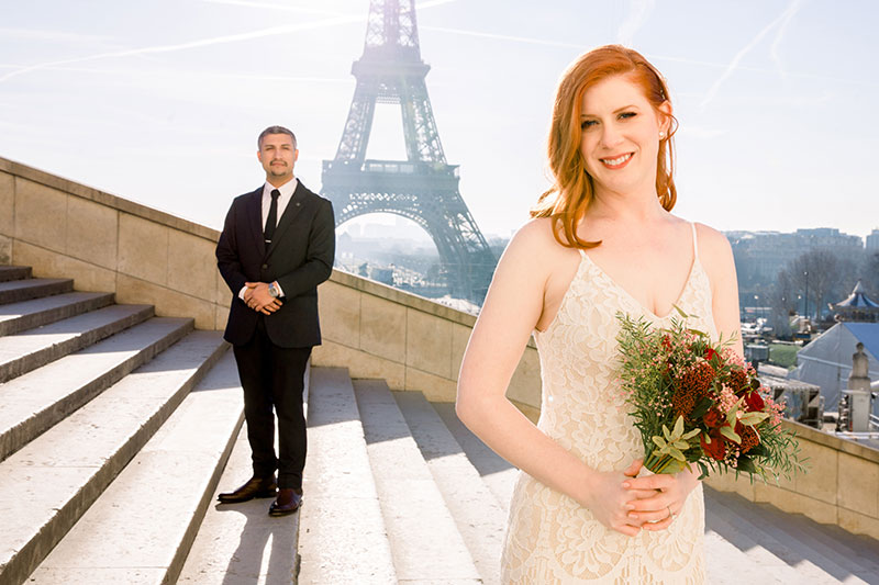Paris elopement Paris Eiffel Tower Bridal hair Bridal Makeup Paris