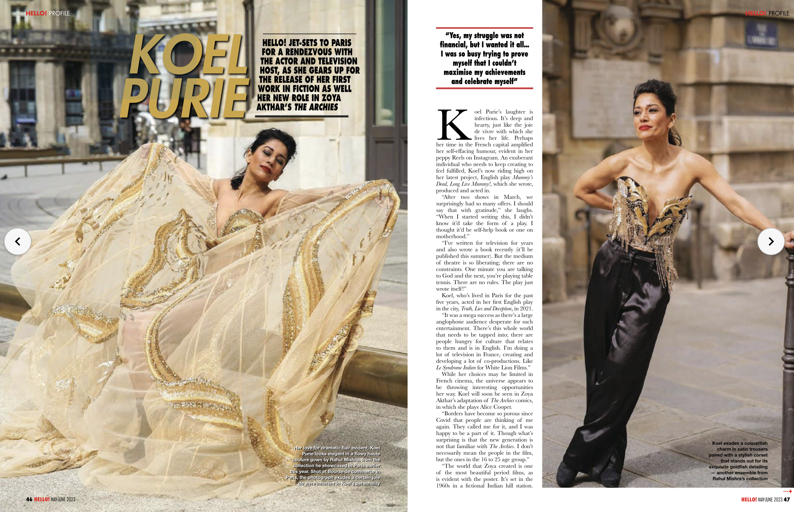 Actress Koel Purie editorial for Hello Mag India